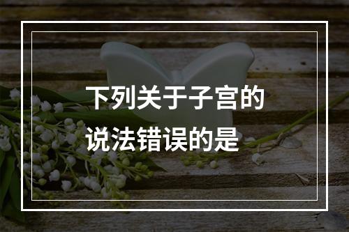 下列关于子宫的说法错误的是