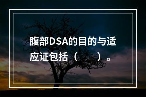 腹部DSA的目的与适应证包括（　　）。