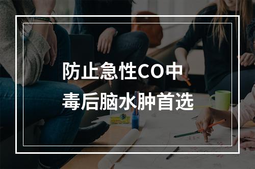 防止急性CO中毒后脑水肿首选