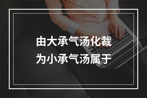 由大承气汤化裁为小承气汤属于