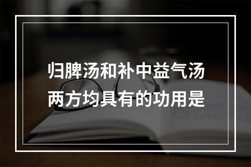 归脾汤和补中益气汤两方均具有的功用是