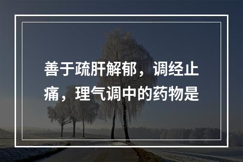 善于疏肝解郁，调经止痛，理气调中的药物是