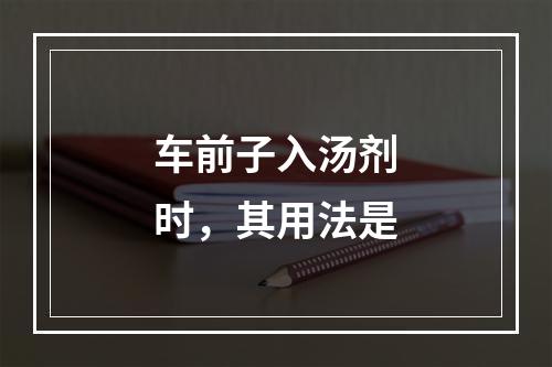 车前子入汤剂时，其用法是