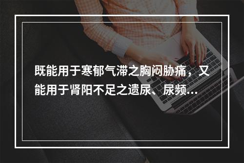 既能用于寒郁气滞之胸闷胁痛，又能用于肾阳不足之遗尿、尿频的药