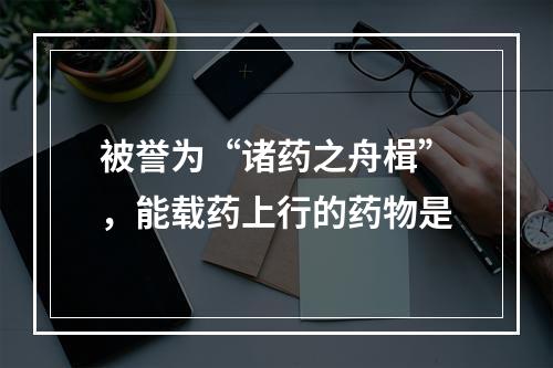 被誉为“诸药之舟楫”，能载药上行的药物是