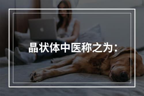 晶状体中医称之为：