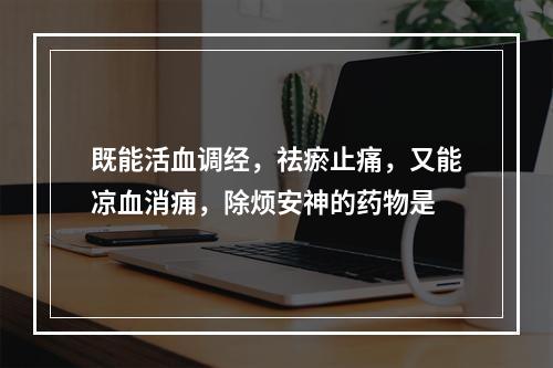 既能活血调经，祛瘀止痛，又能凉血消痈，除烦安神的药物是