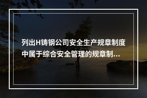 列出H铸钢公司安全生产规章制度中属于综合安全管理的规章制度。