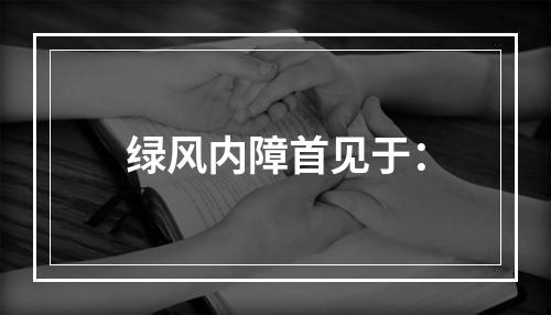 绿风内障首见于：