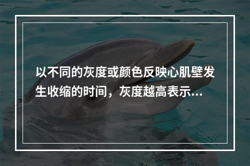 以不同的灰度或颜色反映心肌壁发生收缩的时间，灰度越高表示时相