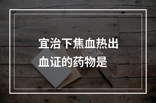 宜治下焦血热出血证的药物是