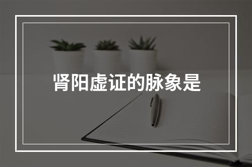 肾阳虚证的脉象是