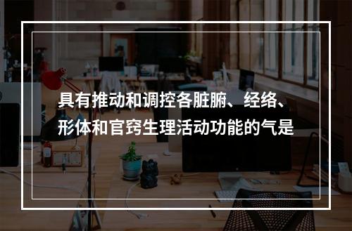 具有推动和调控各脏腑、经络、形体和官窍生理活动功能的气是