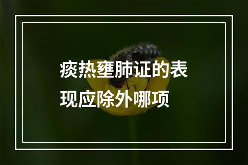 痰热壅肺证的表现应除外哪项