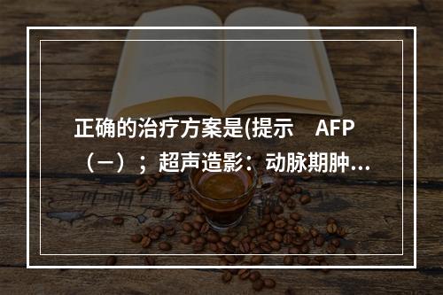 正确的治疗方案是(提示　AFP（－）；超声造影：动脉期肿物周