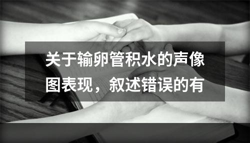 关于输卵管积水的声像图表现，叙述错误的有