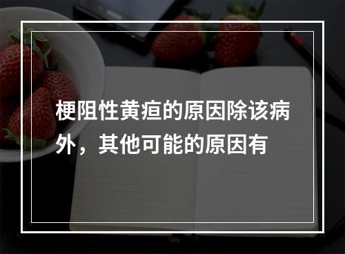 梗阻性黄疸的原因除该病外，其他可能的原因有