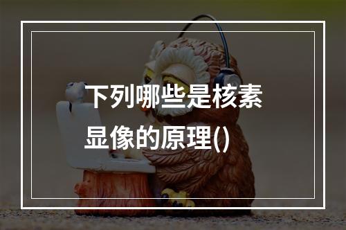 下列哪些是核素显像的原理()