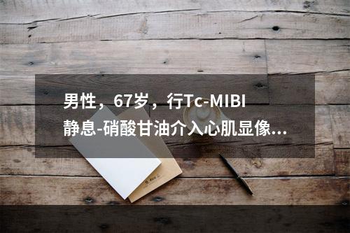 男性，67岁，行Tc-MIBI静息-硝酸甘油介入心肌显像如图