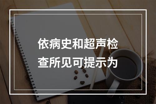 依病史和超声检查所见可提示为