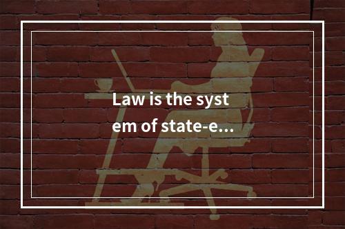 Law is the system of state-enf