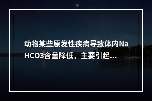 动物某些原发性疾病导致体内NaHCO3含量降低，主要引起（