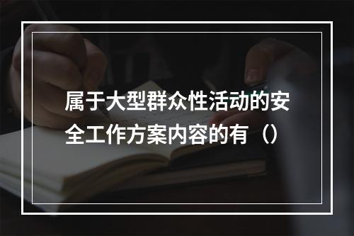 属于大型群众性活动的安全工作方案内容的有（）