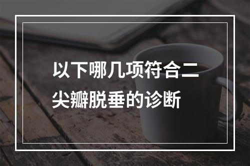 以下哪几项符合二尖瓣脱垂的诊断