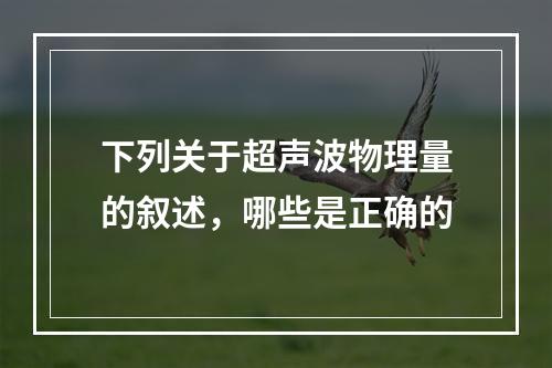 下列关于超声波物理量的叙述，哪些是正确的