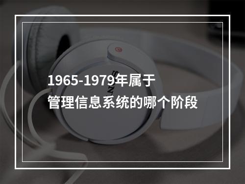 1965-1979年属于管理信息系统的哪个阶段