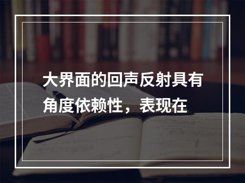 大界面的回声反射具有角度依赖性，表现在