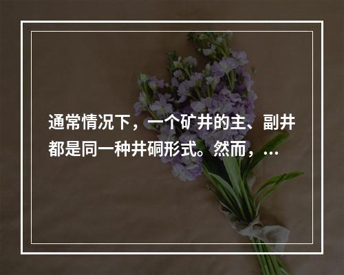 通常情况下，一个矿井的主、副井都是同一种井硐形式。然而，有时