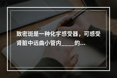 致密斑是一种化学感受器，可感受肾脏中远曲小管内____的变