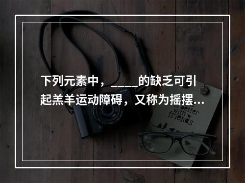 下列元素中，____的缺乏可引起羔羊运动障碍，又称为摇摆病