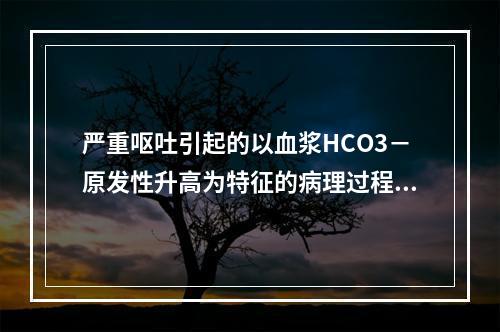 严重呕吐引起的以血浆HCO3－原发性升高为特征的病理过程称