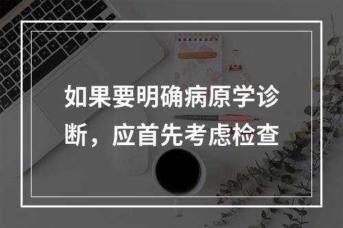 如果要明确病原学诊断，应首先考虑检查