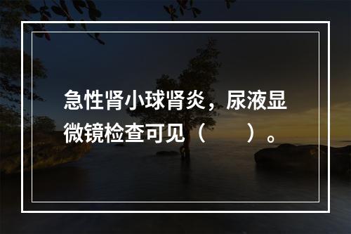 急性肾小球肾炎，尿液显微镜检查可见（　　）。