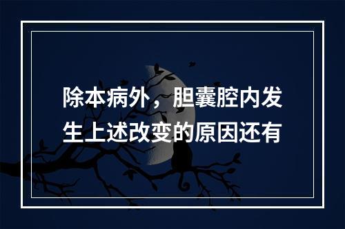 除本病外，胆囊腔内发生上述改变的原因还有