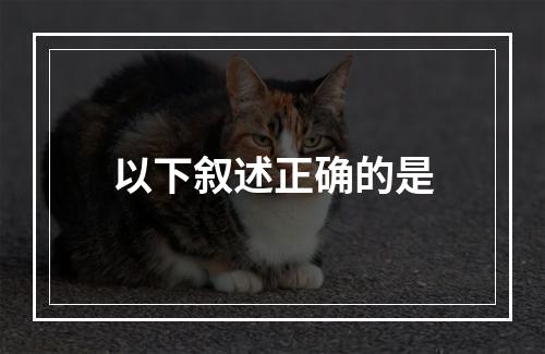 以下叙述正确的是