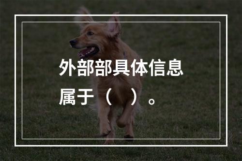 外部部具体信息属于（　）。