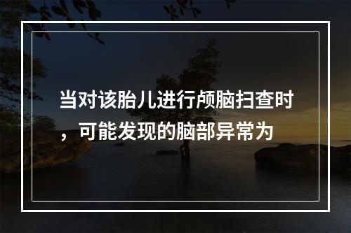 当对该胎儿进行颅脑扫查时，可能发现的脑部异常为