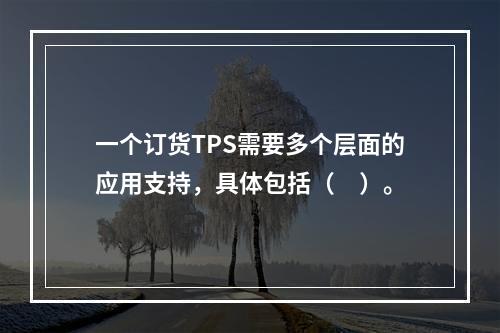 一个订货TPS需要多个层面的应用支持，具体包括（　）。