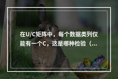 在U/C矩阵中，每个数据类列仅能有一个C，这是哪种检验（　）