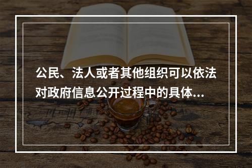 公民、法人或者其他组织可以依法对政府信息公开过程中的具体行政