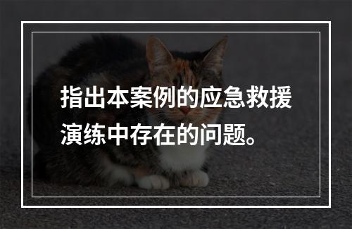 指出本案例的应急救援演练中存在的问题。