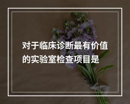 对于临床诊断最有价值的实验室检查项目是