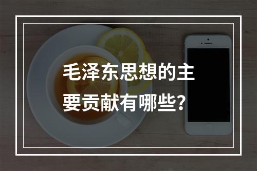 毛泽东思想的主要贡献有哪些？