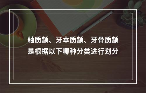 釉质龋、牙本质龋、牙骨质龋是根据以下哪种分类进行划分