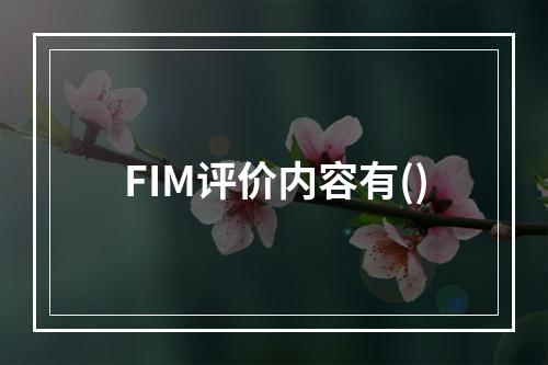 FIM评价内容有()