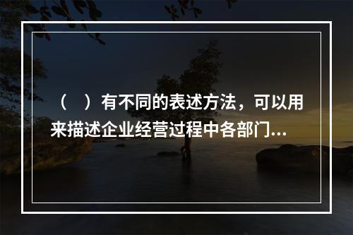 （　）有不同的表述方法，可以用来描述企业经营过程中各部门的信